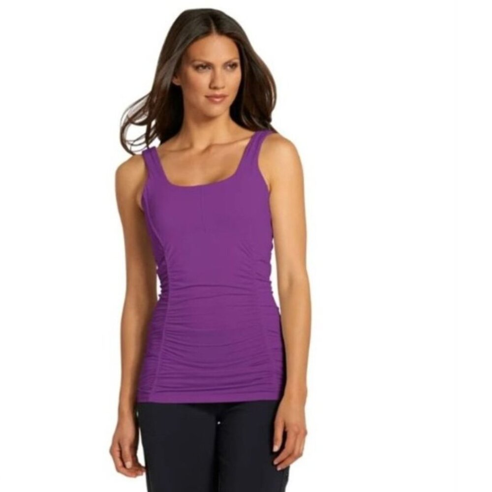 Zobha Purple Ruched Tank Top
